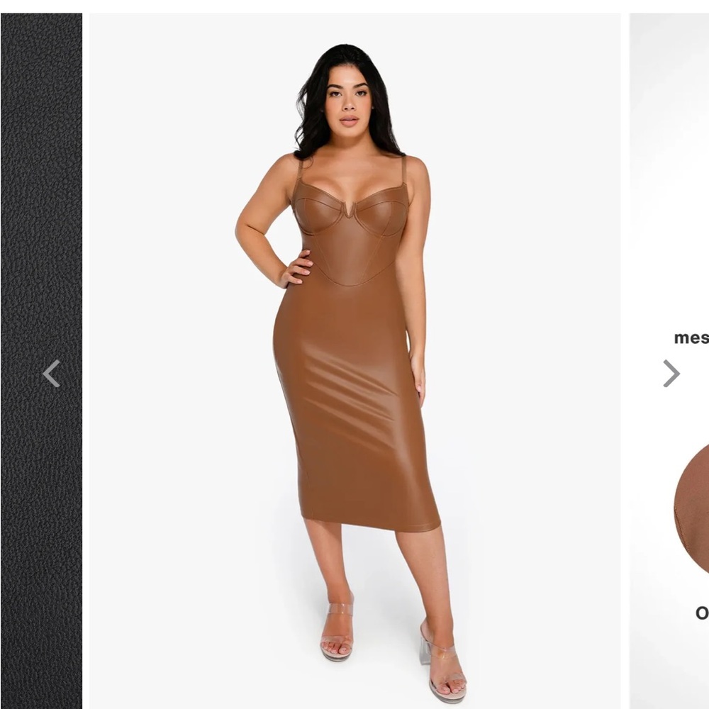 Elegant Brown Midi Dress